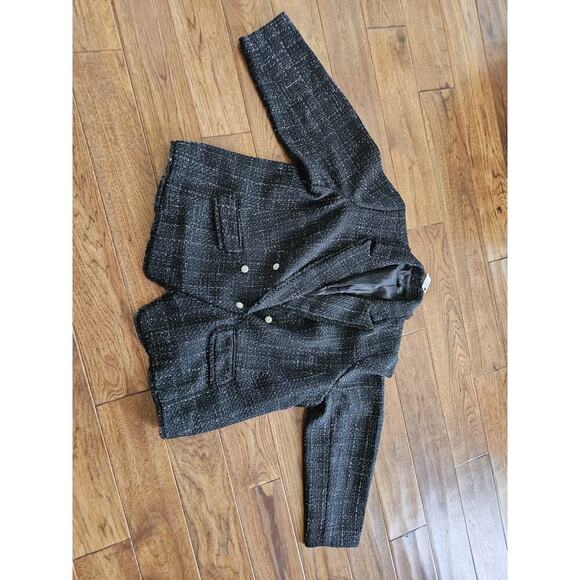 Talbots Metallic Black Fringe Tweed Blazer Women's Size 18WP NWT Career Party - Picture 10 of 16